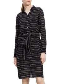 Theory Stripe Tie Waist Shirt Dress on SALE at Saks Off 5th