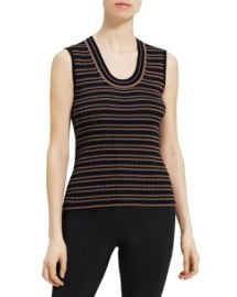 Theory Striped Ribbed Knit Sleeveless Top Bloomingdales at Bloomingdales