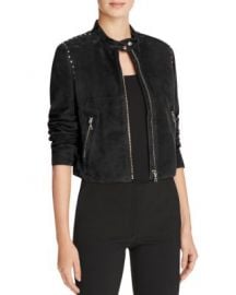 Theory Studded Suede Moto Jacket at Bloomingdales