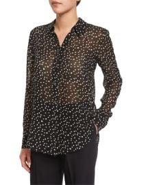 Theory Sunaya NC Starry-Print Silk Top at Neiman Marcus