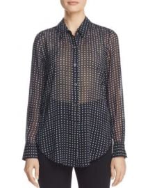 Theory Sunaya Square Dot Blouse at Bloomingdales