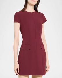 Theory Tailored Zip Front Mini Dress at Neiman Marcus