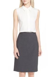 Theory Tanelis Georgette Top in Black  at Nordstrom