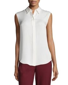 Theory Tanelis Sleeveless Silk Blouse at Neiman Marcus