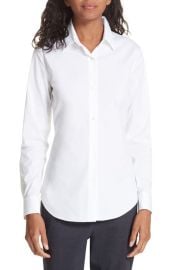 Theory Tenia Cotton Blend Blouse at Nordstrom