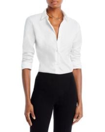 Theory Tenia Luxe Stretch Cotton Top Bloomingdales at Bloomingdales
