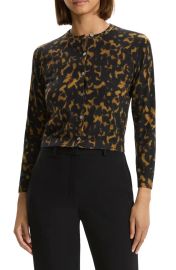 Theory Tortoise Print Merino Wool Caridgan at Nordstrom