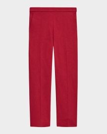 Theory Treeca Good Linen Cropped Pull-On Ankle Pants at Neiman Marcus