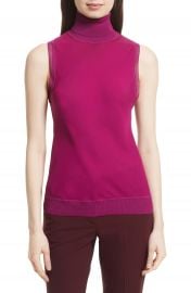 Theory Turtleneck Bias Silk Top at Nordstrom