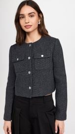 Theory Tweed Pocket Jacket in Charcoal Melange at Shopbop