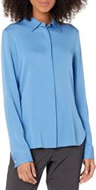 Theory Women39s Long Sleeve Classic Fitted Shirt at  Womens Clothing store at Amazon