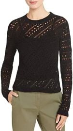 Theory Women39s Long Sleeve Crochet Crewneck Sweater at Womens Clothing store at Amazon