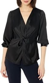 Theory Women39s Ls Twist Blouse at  Womens Clothing store at Amazon