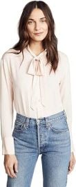 Theory Womenx27s Long Sleeve Weekender TIE Neck Shirt Petal Pink XL at Womens Clothing store at Amazon