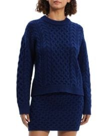 Theory Wool Cashmere Aran Knit Sweater Bloomingdales at Bloomingdales