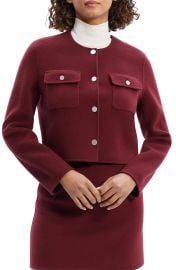 Theory Wool Cashmere Crop Jacket in Cordovan at Nordstrom