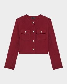 Theory Wool and Cashmere Cropped Cardigan Jacket at Neiman Marcus