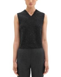 Theory Wool and Cashmere Donegal Shrunken Vest Bloomingdales at Bloomingdales