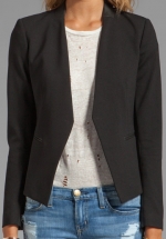 Theory leather trim blazer at Revolve