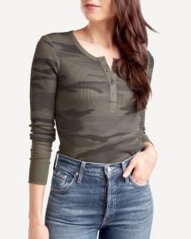 Thermal long sleeve camo henley at Splendid