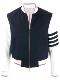 Thom Browne 4-Bar Rib Bomber Jacket - Farfetch at Farfetch