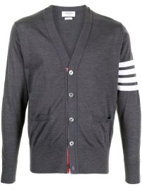 Thom Browne 4-Bar V-neck Merino Cardigan - at Farfetch