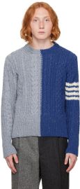 Thom Browne Blue 4-Bar Sweater SSENSE at Ssense