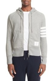 Thom Browne Classic 4-Bar Zip Cotton Hoodie at Nordstrom