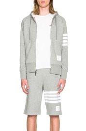 Thom Browne Engineered 4 Bar Zip Hoodie in Light Heather Grey  FWRD at Forward