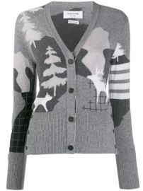 Thom Browne Forest Scenery Intarsia Cardigan - Farfetch at Farfetch