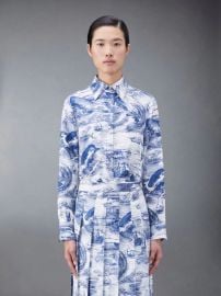 Thom Browne Nautical Silk Twill Toile Easy Fit Shirt and Skirt at Thom Browne