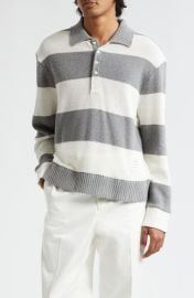 Thom Browne Rugby Stripe Cotton Polo Sweater at Nordstrom