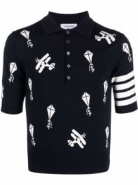 Thom Browne Sky Icons Intarsia Polo Shirt - at Farfetch