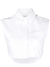 Thom Browne Sleeveless Cropped Oxford Shirt - at Farfetch