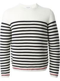 Thom Browne Striped Crew Neck Sweater - at Farfetch