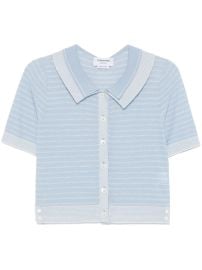 Thom Browne Striped tuck-stitch Cardigan Blue at Farfetch