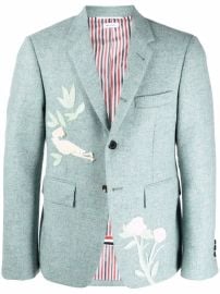 Thom Browne appliquxE9-detail single-breasted Blazer - at Farfetch