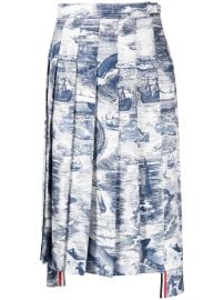 Thom Browne nautical-print Pleated Skirt - at Farfetch