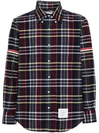 Thom Browne tartan-check Flannel Shirt Blue at Farfetch