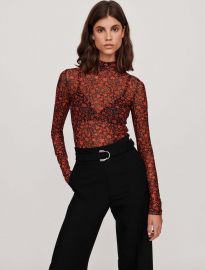 Thomy Floral Turtleneck Top at Maje