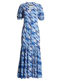 Thora Print Puff Sleeve Maxi Dress by Rotate at Saks Fifth Avenue