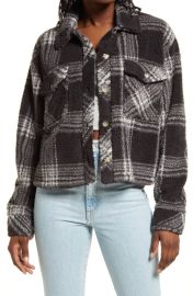 Thread Supply Crop Fleece Shirt Jacket at Nordstrom