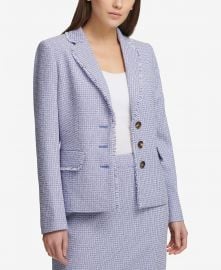 Three-Button Tweed Blazer at Macys