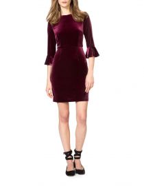 Three-Quarter Bell Sleeve Velvet Sheath Dress at Lord & Taylor