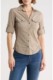 Three-Quarter Sleeve Button-Up Shirt at Nordstrom Rack