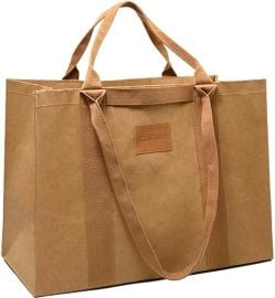 Three Sizes Washable Reusable Kraft Paper Tobi Tote Bag. Strong at Amazon