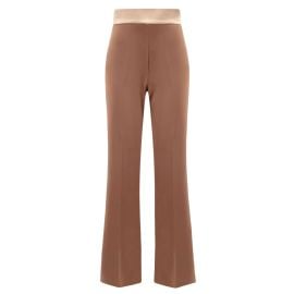 Tia Dorraine Sandstorm Satin Waistband Flared Trousers at Wolf & Badger