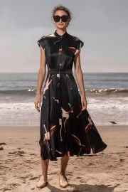 Tia Dress in Silk Flamingo at Heidi Merrick