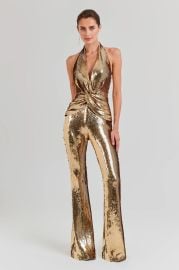 Tianna Gold Jumpsuit at Nadine Merabi