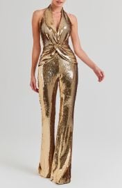 Tianna Sequin Halter Flare Jumpsuit at Nordstrom